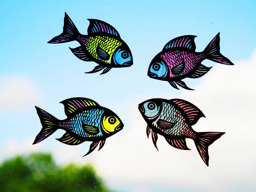 Mô hình 3D cá trang trí cửa sổ (Window Fish) rực rỡ - Image 1