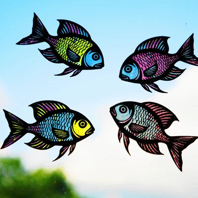 Mô hình 3D cá trang trí cửa sổ (Window Fish) rực rỡ