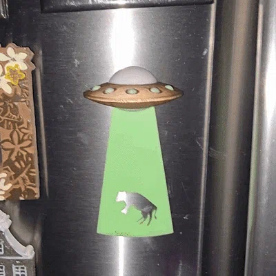 Nam châm tủ lạnh UFO phát sáng trong bóng tối (Glow-in-the-Dark)