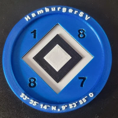 Đế lót ly HSV Coaster - Mẫu in 3D dành cho fan Hamburger SV