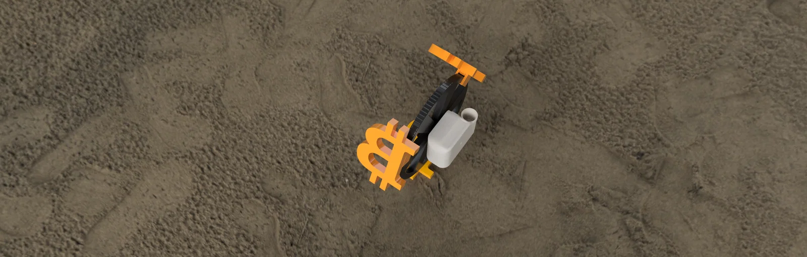 Mô hình bánh xe in dấu Bitcoin (Satoshi Littlefoot) độc đáo - Image 3