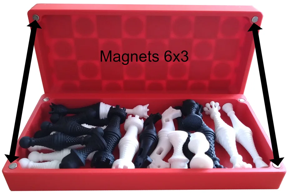 Bộ Cờ Vua Nam Châm Tự In 3D Độc Đáo - Thiết Kế Gập Gọn Tiện Lợi - Image 2