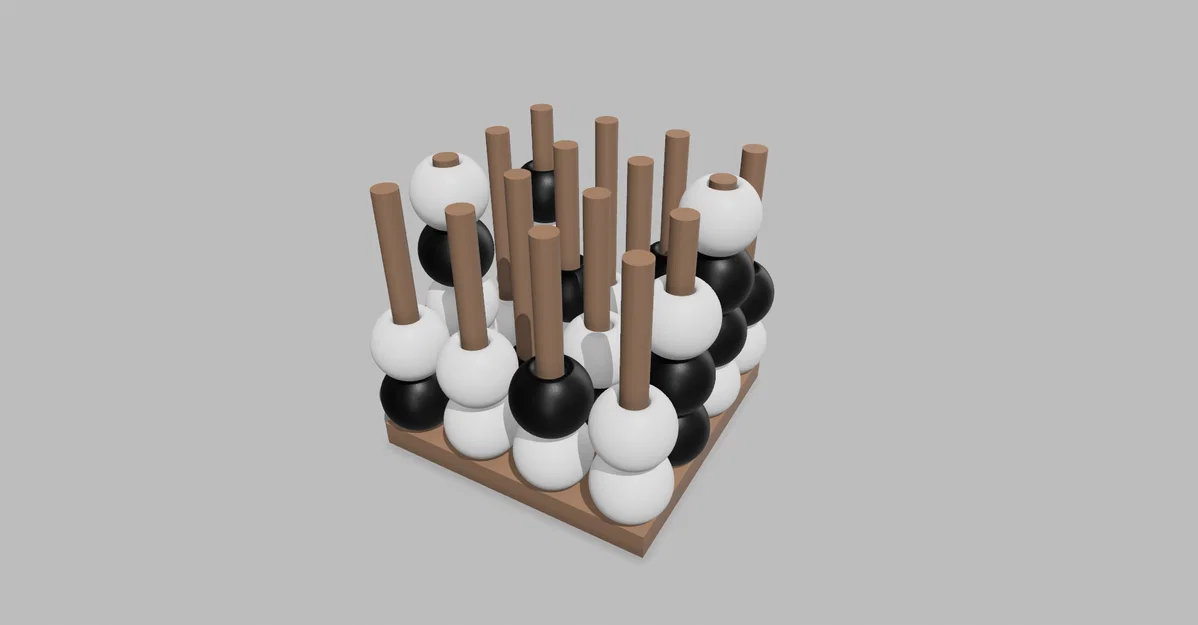 4 in a Row 3D/ 4 Gewinnt 3D STL/3MF/STEP - Image 1