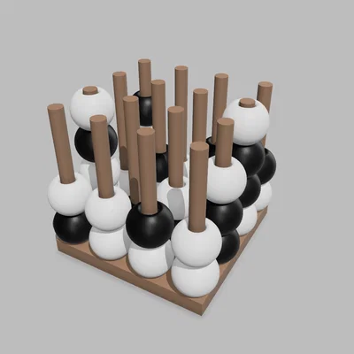 4 in a Row 3D/ 4 Gewinnt 3D STL/3MF/STEP