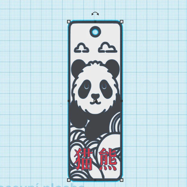 Mẫu in 3D thẻ đánh dấu trang sách hình gấu trúc (Panda Bookmark) dễ thương - Image 1