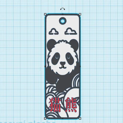 Mẫu in 3D thẻ đánh dấu trang sách hình gấu trúc (Panda Bookmark) dễ thương