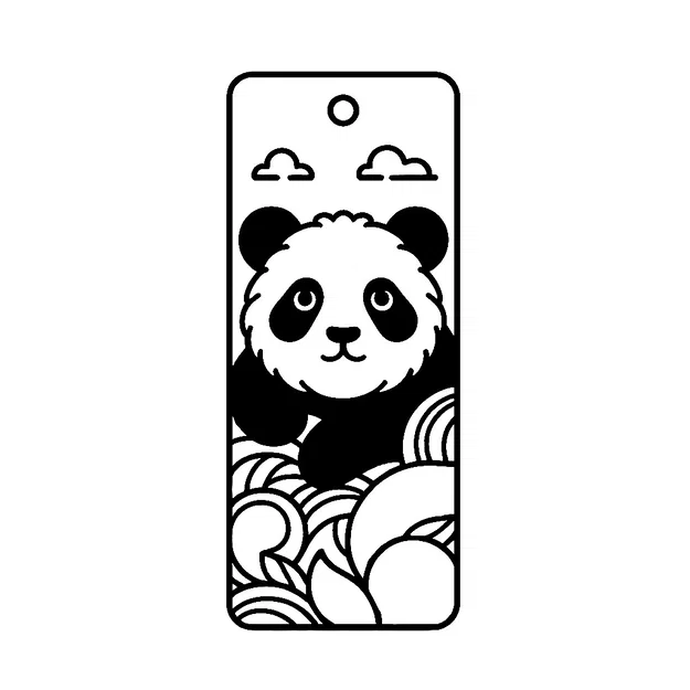 Mẫu in 3D thẻ đánh dấu trang sách hình gấu trúc (Panda Bookmark) dễ thương - Image 2