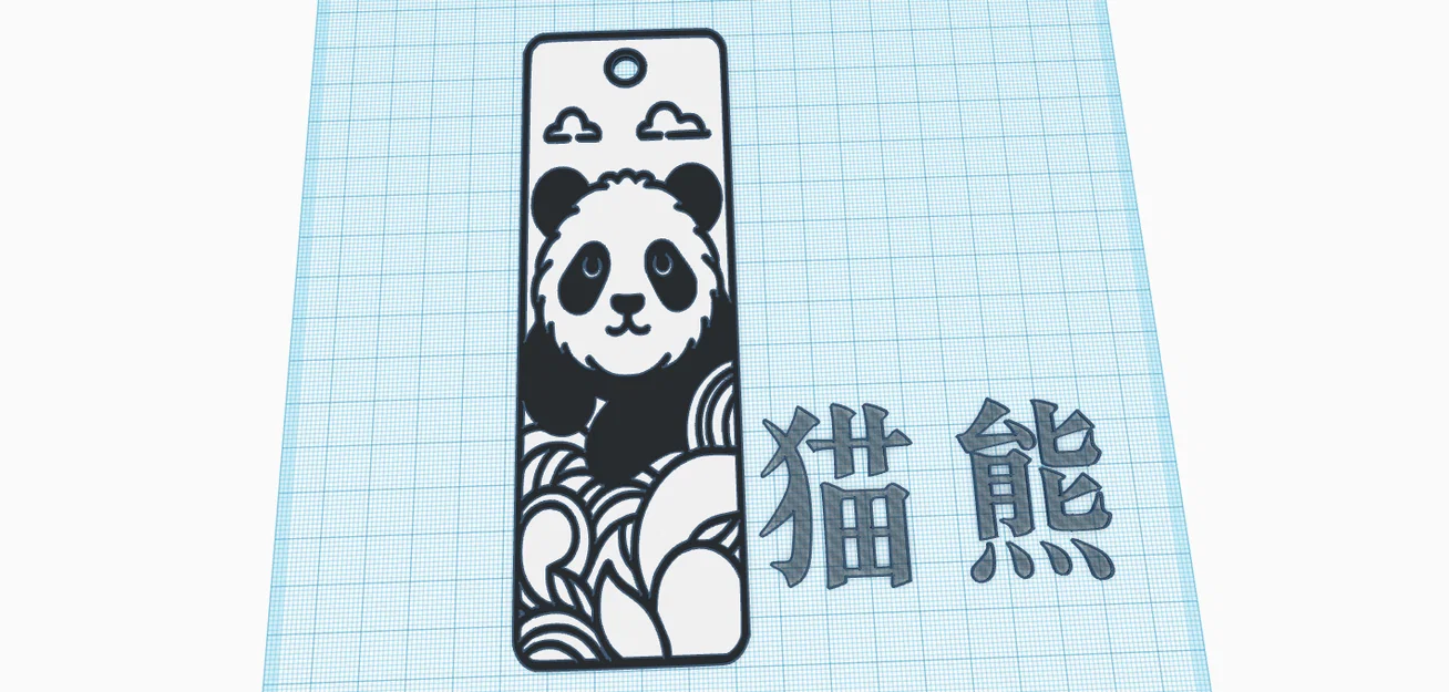 Mẫu in 3D thẻ đánh dấu trang sách hình gấu trúc (Panda Bookmark) dễ thương - Image 3