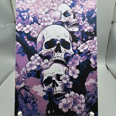 Skull Sakura Blossom HueForge