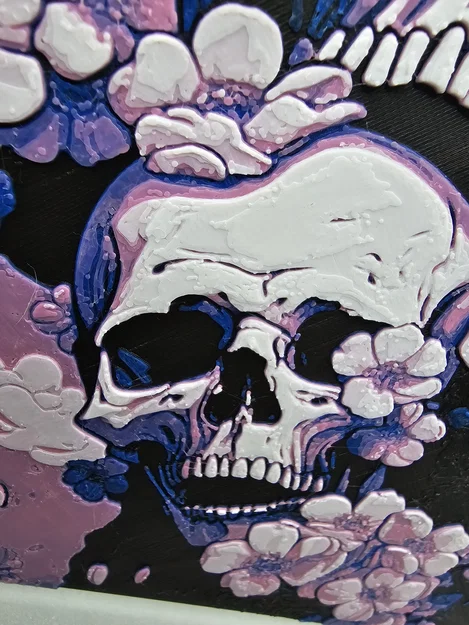 Skull Sakura Blossom HueForge - Image 2