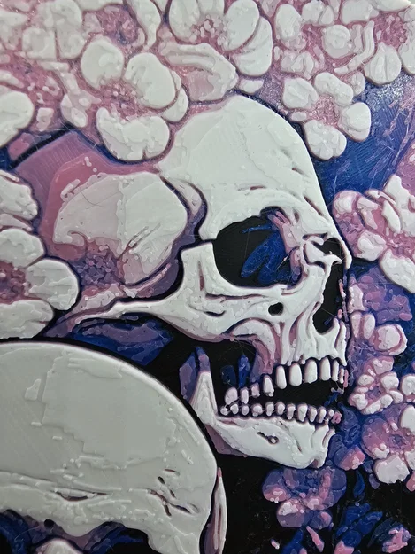 Skull Sakura Blossom HueForge - Image 4