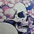 Skull Sakura Blossom HueForge - Thumbnail 4