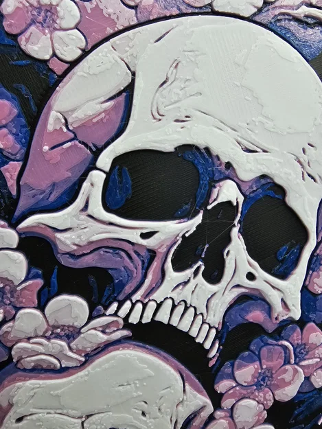 Skull Sakura Blossom HueForge - Image 5