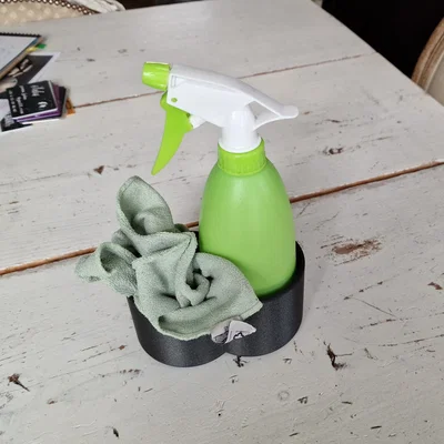Khay đựng chai xịt và khăn lau vệ sinh bàn in 3D tiện lợi