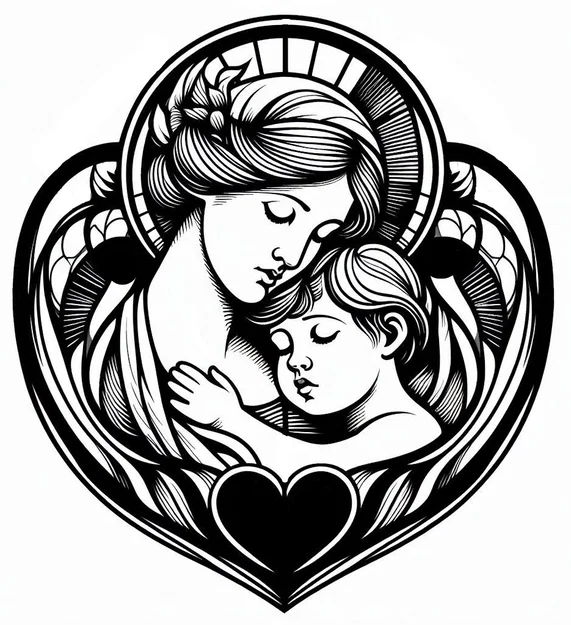 Tranh treo tường 3D Tình mẫu tử (Motherly love 2) nghệ thuật - Image 1