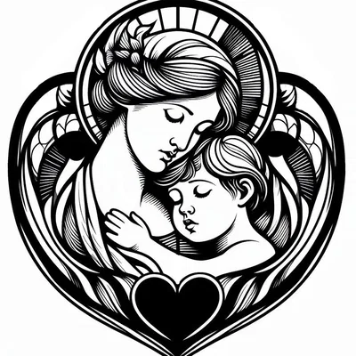 Tranh treo tường 3D Tình mẫu tử (Motherly love 2) nghệ thuật