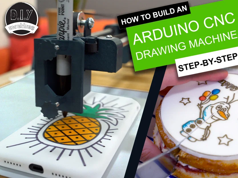 Máy CNC vẽ in 3D dễ làm – Vẽ lên bánh, điện thoại, giấy, áo | Arduino GRBL Plotter - Image 1