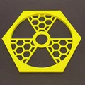 Miếng lót ly biểu tượng phóng xạ Radioactive - Tùy chọn Hex và Tròn - Thumbnail 1