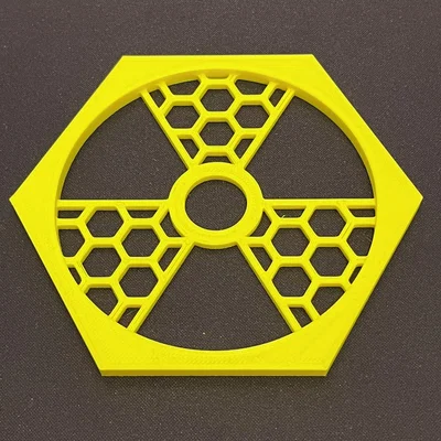 Miếng lót ly biểu tượng phóng xạ Radioactive - Tùy chọn Hex và Tròn