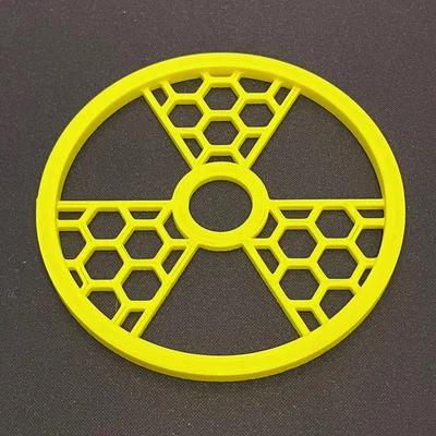 Miếng lót ly biểu tượng phóng xạ Radioactive - Tùy chọn Hex và Tròn