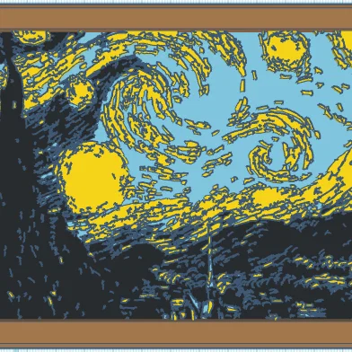 Mô hình 3D tranh Đêm đầy sao (Starry Night) của Vincent van Gogh