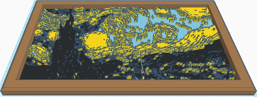 Mô hình 3D tranh Đêm đầy sao (Starry Night) của Vincent van Gogh - Image 2