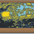 Mô hình 3D tranh Đêm đầy sao (Starry Night) của Vincent van Gogh - Thumbnail 2