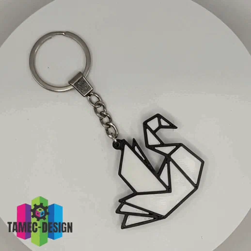 Móc khóa thiên nga CISNE phong cách Origami tinh tế cho dân in 3D - Image 1