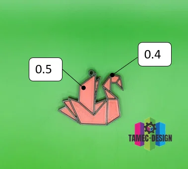 Móc khóa thiên nga CISNE phong cách Origami tinh tế cho dân in 3D - Image 2