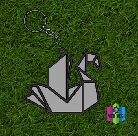 Móc khóa thiên nga CISNE phong cách Origami tinh tế cho dân in 3D - Image 3