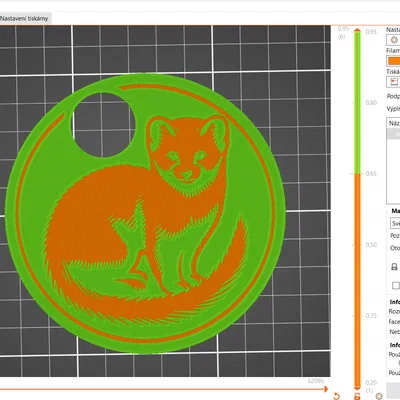 Mặt dây chuyền và tấm lót cốc họa tiết chú chồn Marten 3D