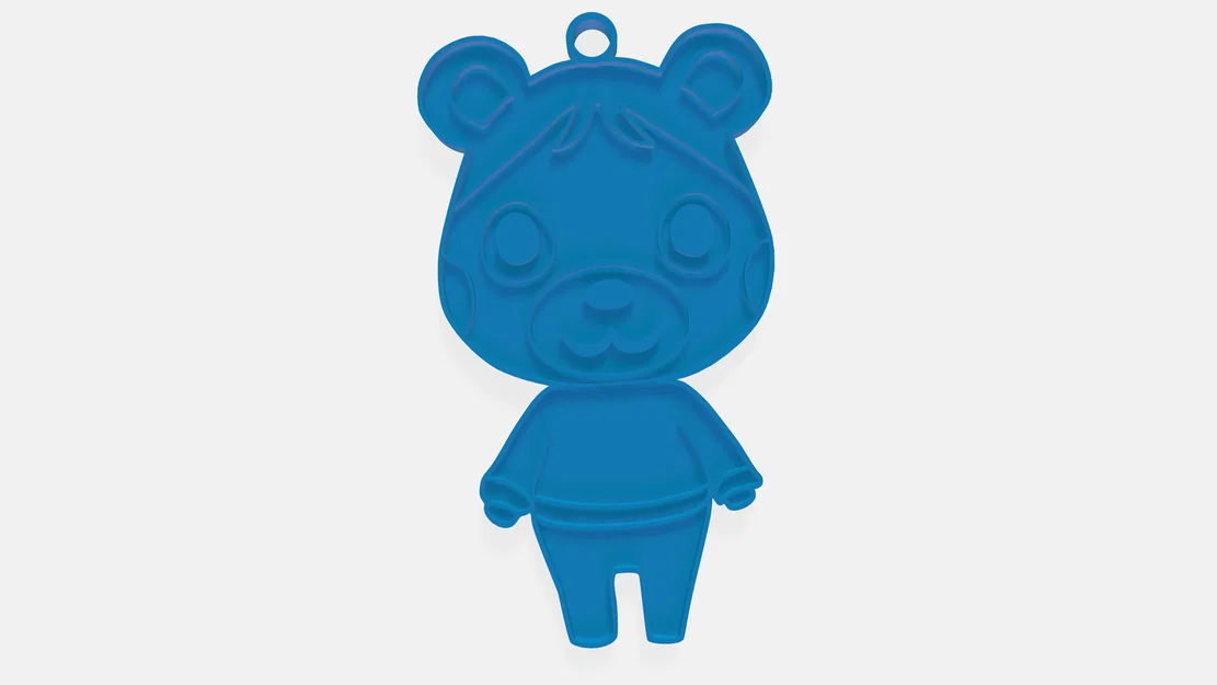 Mô hình 3D Blue Bear Animal Crossing làm móc khóa và dây chuyền - Image 1