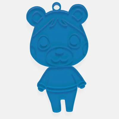 Mô hình 3D Blue Bear Animal Crossing làm móc khóa và dây chuyền