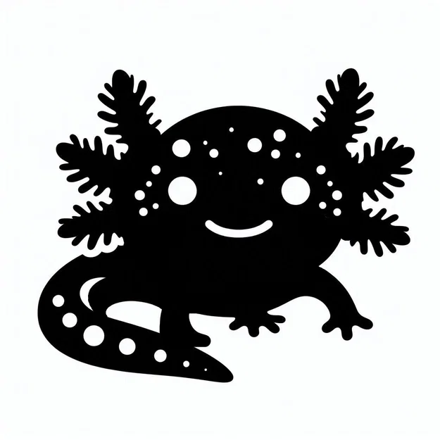 Khuôn tô (Stencil) hình chú Axolotl đáng yêu cho in 3D - Image 1