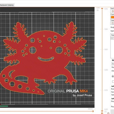 Khuôn tô (Stencil) hình chú Axolotl đáng yêu cho in 3D