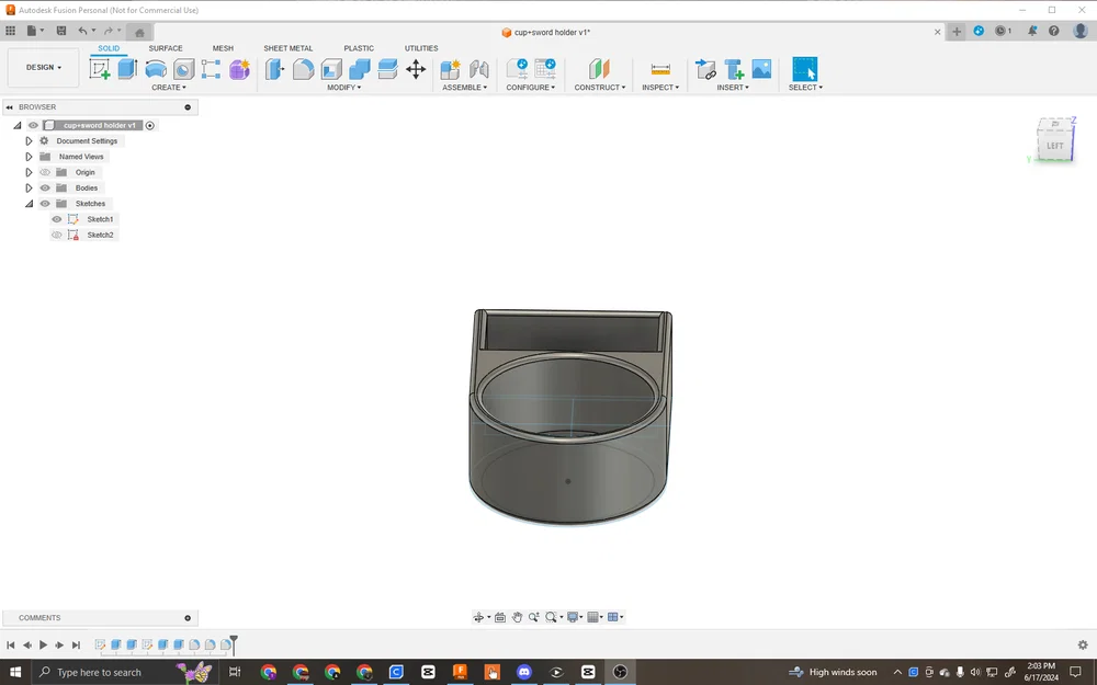 Mẫu 3D Giá đỡ cốc kết hợp gác kiếm độc đáo cho dân sưu tầm - Image 1