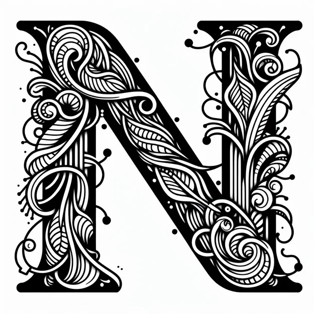 Tạo frottage: chữ N (phiên bản 8) - Image 1