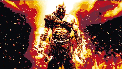 Mô hình tranh 3D Kratos God of War - Công nghệ Hueforge ấn tượng - Image 1