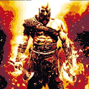 Mô hình tranh 3D Kratos God of War - Công nghệ Hueforge ấn tượng