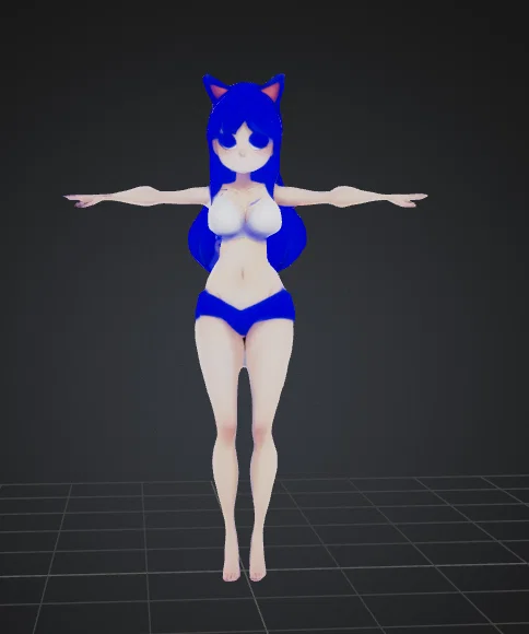 Mô hình 3D nhân vật nữ Anime tư thế T-pose để in 3D - Image 1