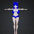 Mô hình 3D nhân vật nữ Anime tư thế T-pose để in 3D - Thumbnail 1