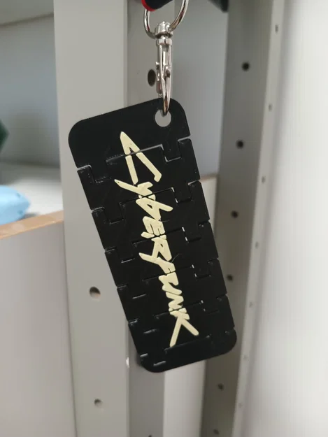 Móc Khóa Logo Cyberpunk Dạng Khớp Nối Độc Đáo - In 3D - Image 1