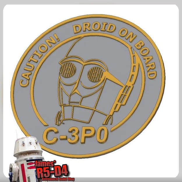 Biển trang trí C-3PO Droid on Board cho fan Star Wars in 3D - Image 1