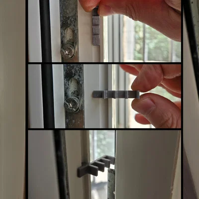 Kẹp chêm hé cửa chống gió lùa cho khung PVC cách nhiệt & nhôm