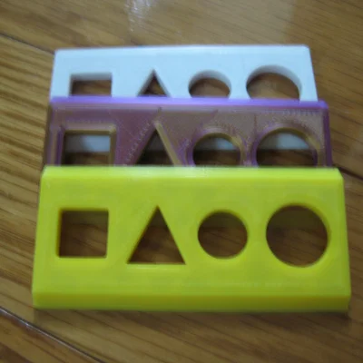 Thước kẻ mini kèm khuôn vẽ hình (Mini Ruler and Stencil Tool V2)