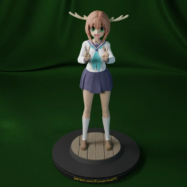 Mô hình 3D Noko Shikanoko: Tượng cô gái hươu anime dễ thương - Image 1