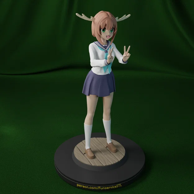 Mô hình 3D Noko Shikanoko: Tượng cô gái hươu anime dễ thương - Image 3