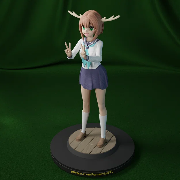 Mô hình 3D Noko Shikanoko: Tượng cô gái hươu anime dễ thương - Image 5