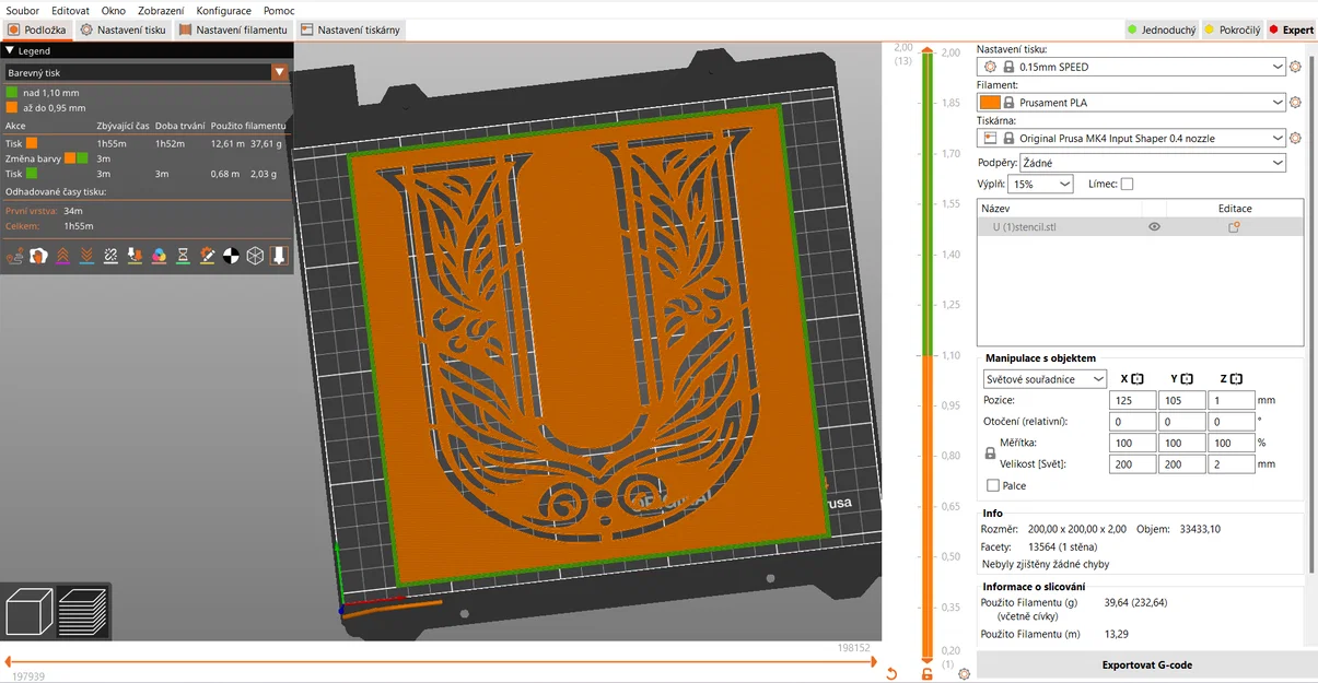 Khuôn Mẫu Stencil Chữ U Trang Trí Nghệ Thuật (3D Printing File) - Image 1