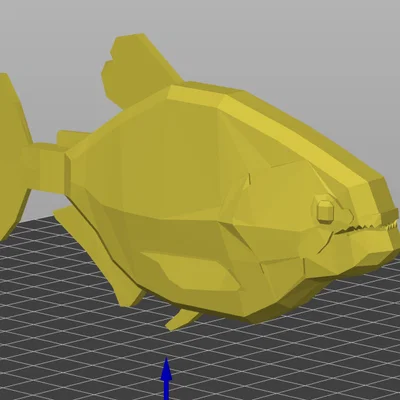 Mô hình cá Piranha Low Poly trang trí in 3D cực chất
